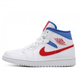 Air Jordan 1 Mid "White Red Royal" Womens/Mens AJ1 Sneakers BQ6472-164