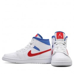 Air Jordan 1 Mid "White Red Royal" Womens/Mens AJ1 Sneakers BQ6472-164