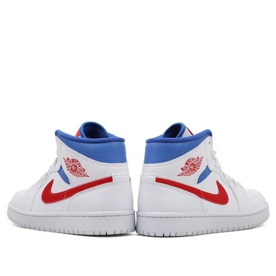 Air Jordan 1 Mid White Red Royal Womens/Mens AJ1 Sneakers BQ6472-164