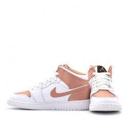 Air Jordan 1 Mid "White Rose Gold" GS AJ1 Sneakers 555112-190