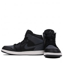 Air Jordan 1 Retro Mid "Black Dark Grey" Mens/Womens AJ1 Sneakers 554724-041