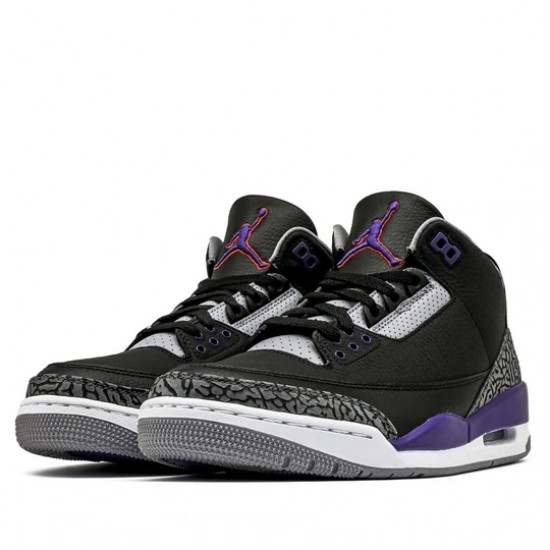 Air Jordan 3 Retro Black Court Purple Mens/Womens AJ3 Sneakers CT8532-050