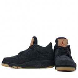 Air Jordan 4 Retro "Levi's Black" Mens/Womens AJ4 Sneakers AO2571-001