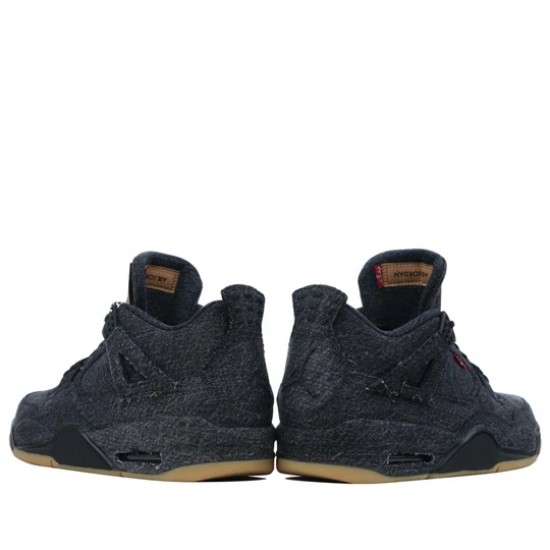 Air Jordan 4 Retro Levis Black Mens/Womens AJ4 Sneakers AO2571-001