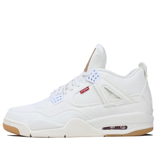 Air Jordan 4 Retro Levis White Mens/Womens AJ4 Sneakers AO2571-100