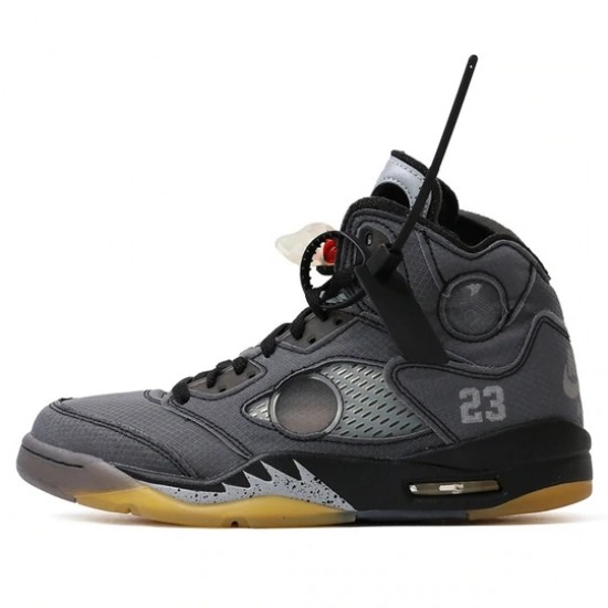 Air Jordan 5 Retro Off-White Black Mens AJ5 Sneakers CT8480-001