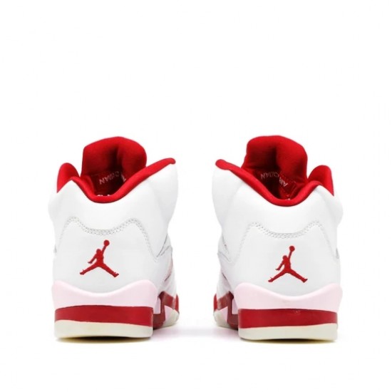 Air Jordan 5 Retro White Pink Red Mens/Womens AJ5 Sneakers 440892-106